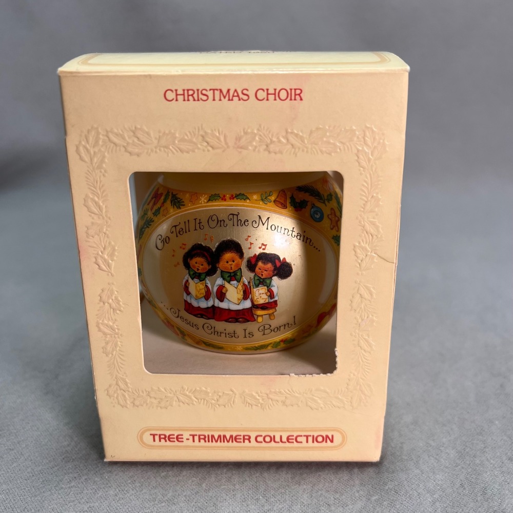 Hallmark Christmas Choir 1980 Glass Ornament Tree Trimmer Collection OG Box
